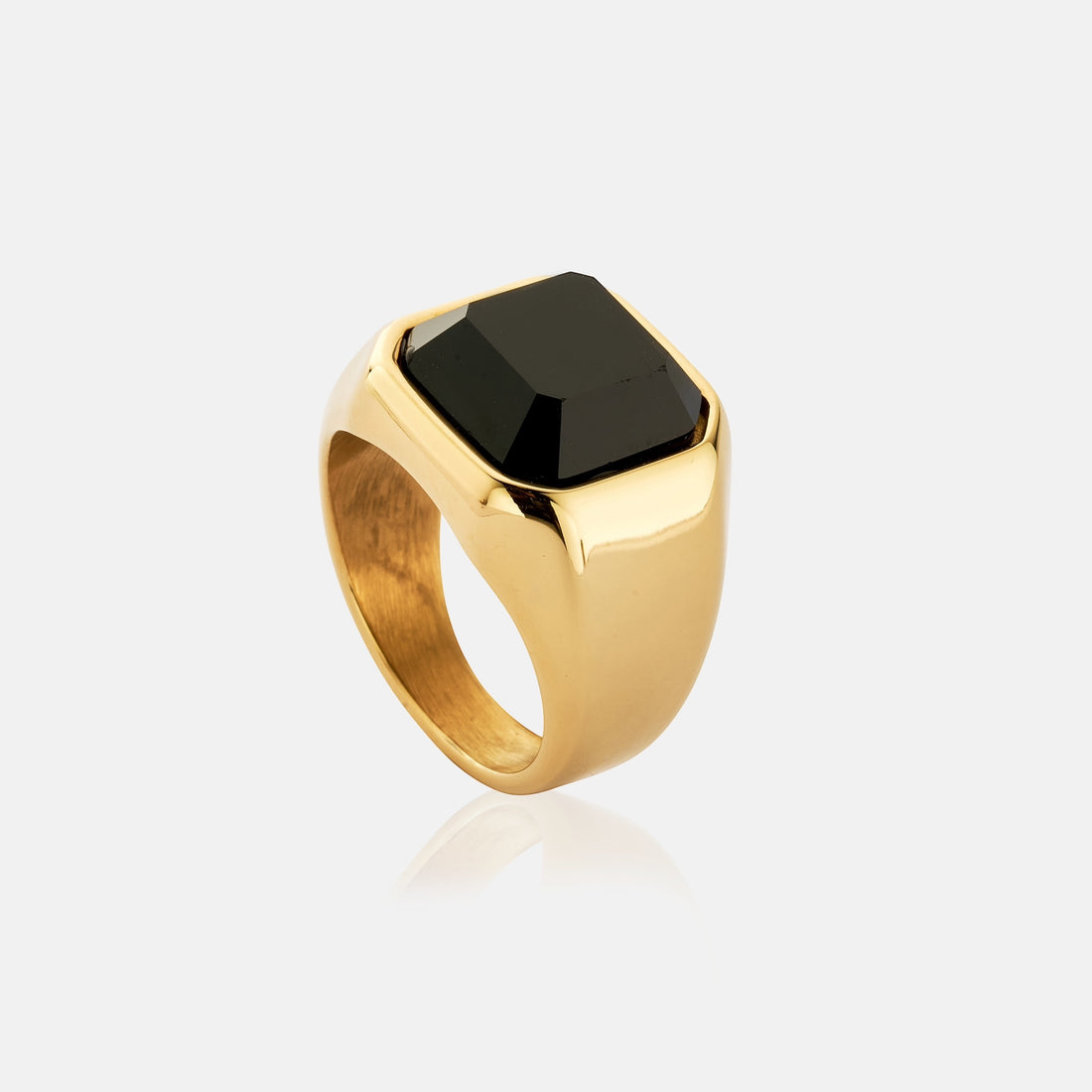 BLACK AGATE-17MM (GOLD)